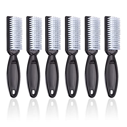 Handle Grip Nail Brush Set - Black 6-Pack for Manicure & Cleaning