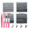 Lash Extension Kit 30D+40D+50D+60D DIY Lash Clusters 640pcs Cluster Lashes Individual Lashes Eyelash Extension Kit with Lash Bond and Seal,Lash Tweezers(30D+40D+50D+60D Kit,10-16mm)