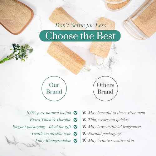 Natural Loofah Sponge, 5?Pack (6") Exfoliating Body Scrubber for Shower, Luffa Sponge, Bath & Kitchen ? Plant-Based