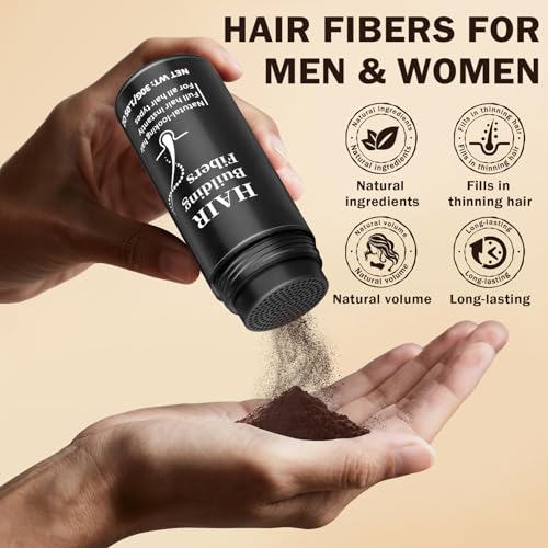 Hair Building Fibers - Black Thickening Powder for Thinning Hair