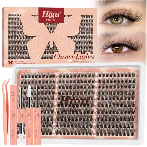 Higu Clace Lash Clusters Kit 300pcs Lash Kit-300pcs Wispy Eyelash Clusters