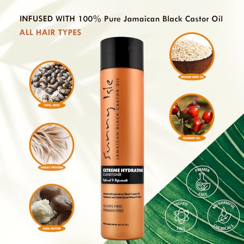 Sunny Isle Jamaican Black Castor Oil Extreme Hydrating Conditioner, Orange, 10 Fluid Ounce, Packaging May Vary