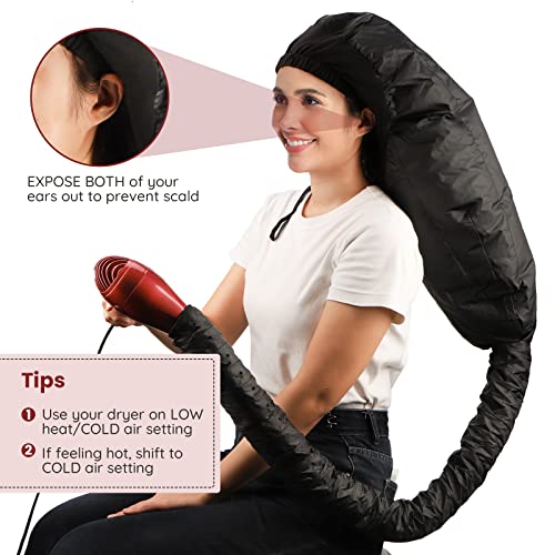 Bonnet Hair Dryer Attachment - Extra Large Deep Conditioning Cap
