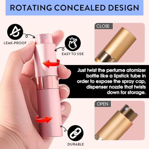 6-Pack 8ML Refillable Perfume Atomizer Travel Spray Bottle