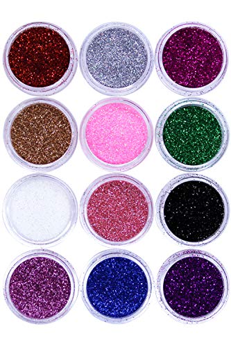 NYK1 Ultra Fine Glitter Set - 12 Colors Nail Art & Face