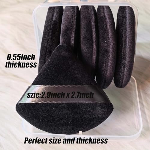 Triangle Powder Puffs for Face Setting - 10Pc Velour Makeup Sponges