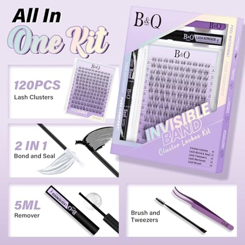 B&Q Flora Eyelash Cluster Kit - 120pcs DIY Natural Lashes