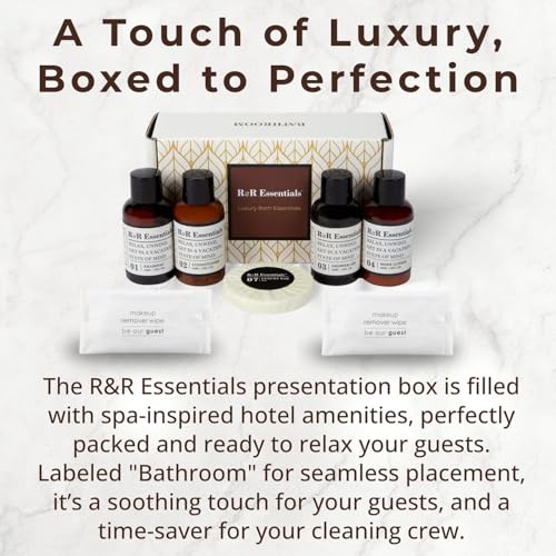 20 Sets Display Ready Hotel Bathroom Amenity Kits with Wipes - Eco-Friendly Bottles
