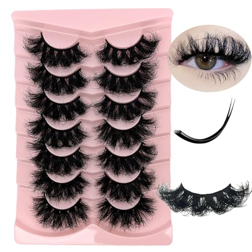 Dramatic Lashes Mink Long 20mm 25mm Faux Mink False Strip Lashes Wispy Flase Eyelashes Natural Look D Curl Volume Full Eyelashes Pack