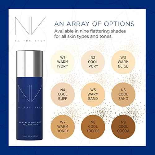 NV BB Perfecting Mist Foundation Buildable Coverage Professional Airbrush Makeup with Plant-based Stem Cell Polypeptides, Vitamins A, D, E and Aloe, 1.5 ounces, Cool Sand