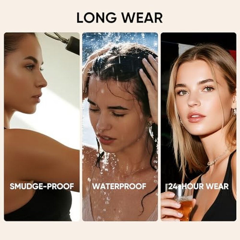 2-Pack Waterproof Eyebrow Pencils with 30° Curved Tip
