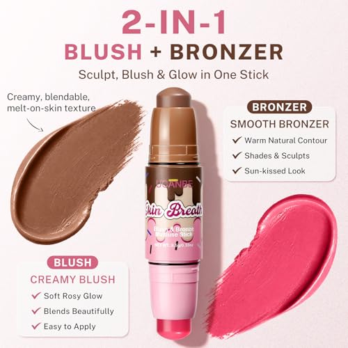 UCANBE 2-in-1 Blush & Bronzer Stick - Cream Makeup for Natural Glow