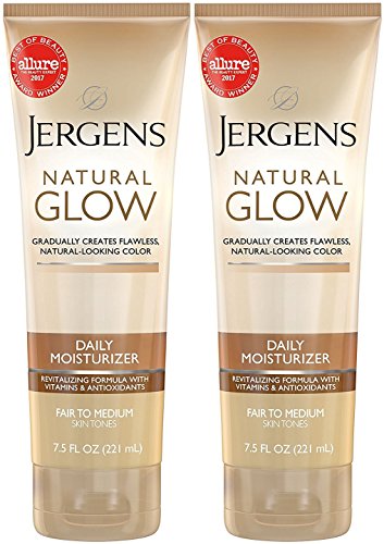 Jergens Natural Glow Daily Moisturizer, Revitalizing, Fair to Medium Skin Tones, 7.5 Ounce (Pack of 2)