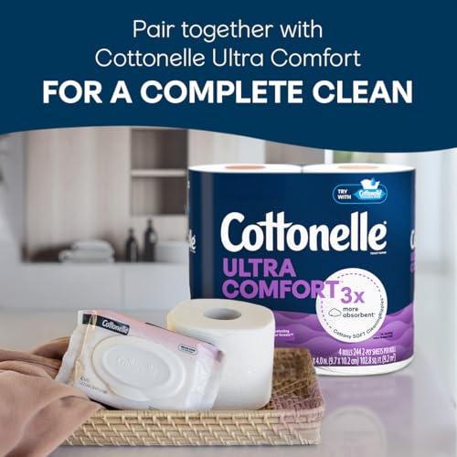 Cottonelle Fragrance Free Flushable Wet Wipes, 8 Packs of 42