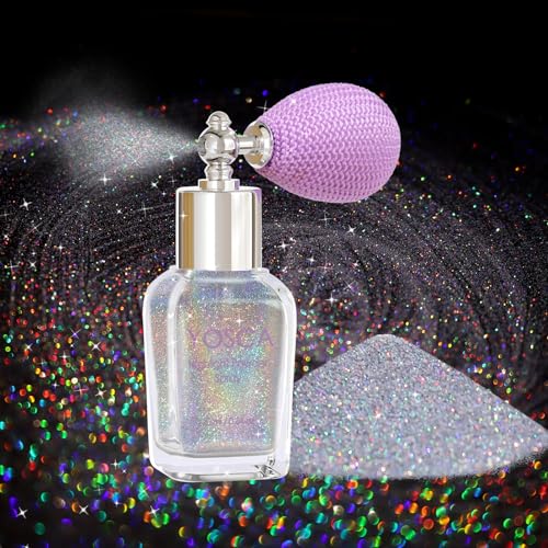 Yosca Rainbow Body Glitter Spray 30ML Holographic Body & Hair Shimmer - B-Rainy-Rainbow