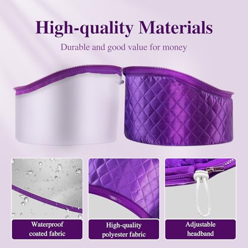 Aopow Purple 10-Level Heated Steam Cap for Deep Conditioning & Hair Steaming