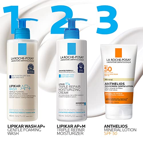 La Roche-Posay Anthelios Mineral Sunscreen SPF 50 Gentle Lotion | Broad Spectrum SPF + Antioxidants | Face & Body Sunscreen | Titanium Dioxide & Zinc Oxide Sunscreen | Oxybenzone Free | Oil Free