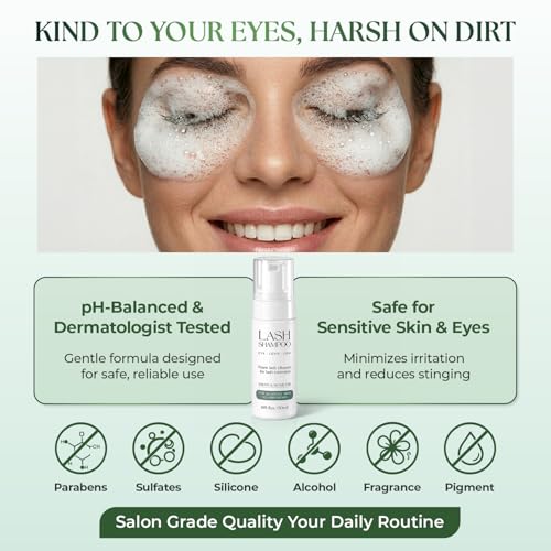 Foam Lash Cleanser for Extensions 50ml Gentle Oil-Free Hypoallergenic Makeup Remover