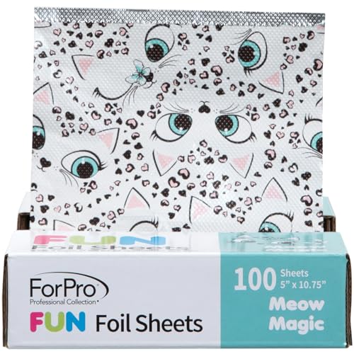 ForPro 5" Fun Meow Magic Aluminum Foil Sheets - 100 Count