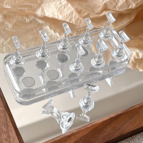 Clear Acrylic Nail Art Display Stand with Magnetic Base