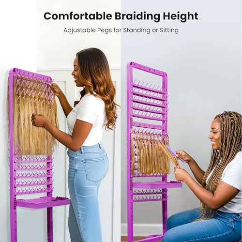 Braiding Hair Rack 280 Pegs with Wheels & 17 Tools