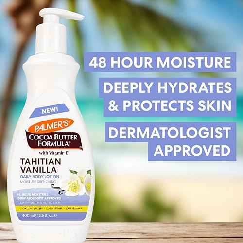 Palmer's Cocoa Butter Formula Tahitian Vanilla Body Lotion, 13.5 Oz, Daily Moisturizing Lotion for Dry Skin with Shea Butter & Vitamin E, Hydrates & Protects, Helps Provide 48-Hour Deep Moisture
