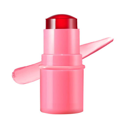 Milk Jelly Blush Stick, Lip and Cheek Makeup Cooling Water Jelly Tint,Vegan & Cruelty Free. (Red)