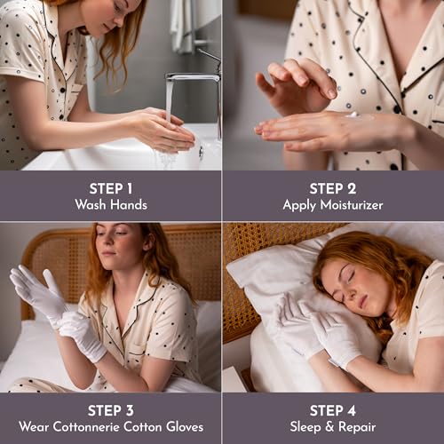 Cottonnerie Cotton Gloves for Dry Hands – 4 Pairs