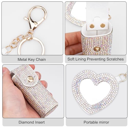 Fantasyon Lipstick Holder Keychain with Mirror & Diamond