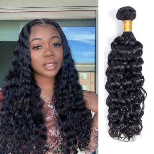 Miss Lee Brazilian Remy Water Wave Human Hair Bundles 10A Curly Unprocessed Human Hair Extension Double Weft Natural Color for Black Women 22inch