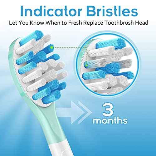Aoremon Replacement Toothbrush Heads for Philips Sonicare C3 Premium Plaque Control HX9044/65 G3 Gum Care HX9054/65 W3 4100 5100 6100 7500 C1 C2 Flexcare Diamondclean HealthyWhite, 6 Count, White