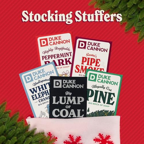 Duke Cannon Lump of Coal Holiday Soap ? Charcoal, Bergamot & Black Pepper ? 10oz XL, Paraben-Free, Triple-Milled, Hydrating, American-Made Men's Gift 6 Pack