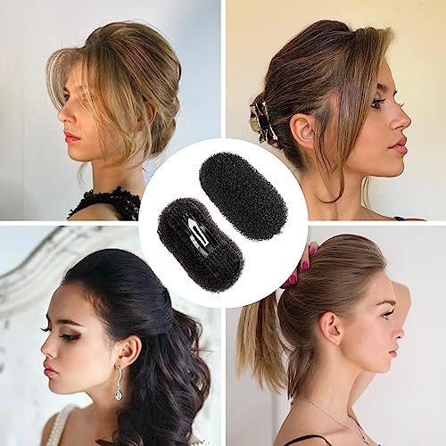 Bump It Up Volume Hair Combs, 2 Pcs Black Nylon Hair Pads