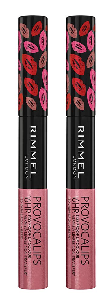 Rimmel Provocalips Lip Colour, 430 Wish Upon a Berry (Pack of 2)