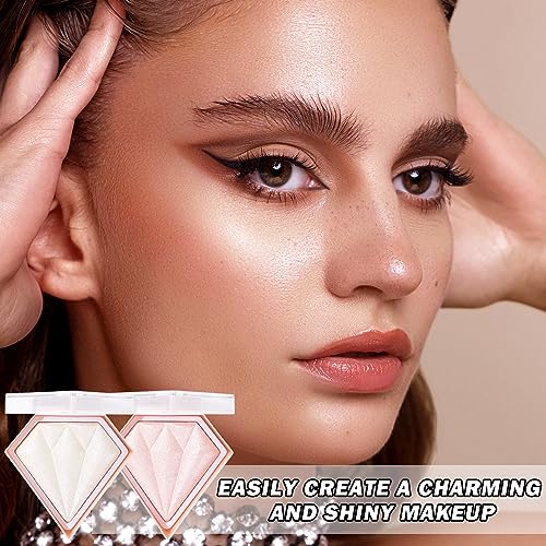Face Shimmer Highlighter Palette 1oz - Pearl White & Fairy Pink
