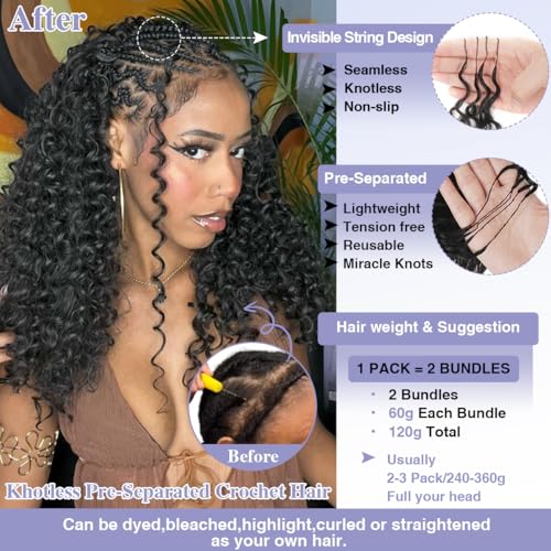 Water Wave Crochet Hair 18 Inch 120g Human Hair Extensions