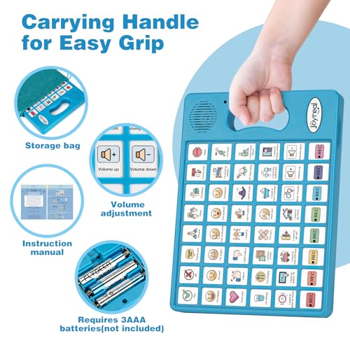 Joyreal Blue AAC Communication Device for Autism & Speech Therapy with 8 Programmable Buttons