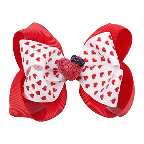 Hair Bow Clips Pin Girls Hairclips Ribbon Hairpins Bowknot for Valentines Days JHV14 (A)