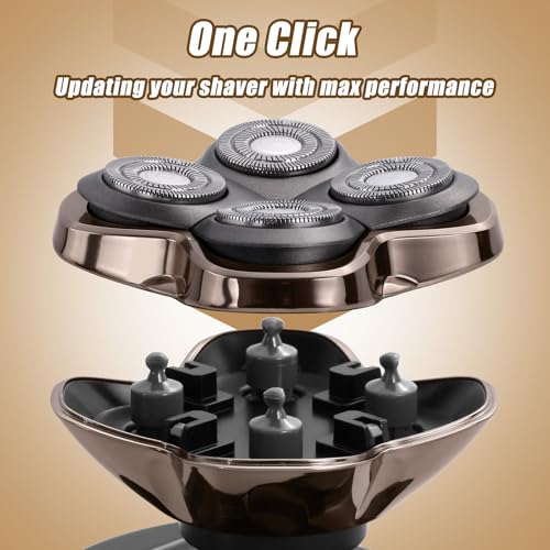 PRO 4 Head Replacement Blades for Skull Pitbull, Palm & Butterfly Kiss Shavers - 4D Floating Rotary Heads for Close and Smooth Shaving - Japanese Stainless Steel Wet & Dry Shaving Blade Head