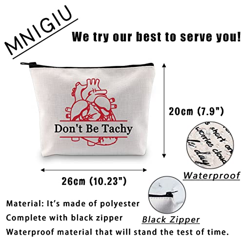 MNIGIU Nurse Cosmetic Bag, Polyester, Water Resistant, 10.2x7.9x0.6 inches, 59g, Funny Cardiology Design, Toiletry Bag, Makeup Bag, Travel Organizer