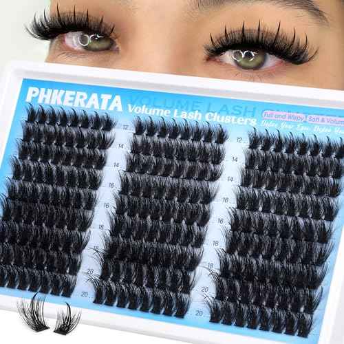 Manga Spikes Lash Clusters Wispy Cluster Eyelash Extensions 12-20mm Fairy Eyelash Clusters Volume Individual Lashes Extensions Salon Look Soft Thick Lashes Clusters Spikes