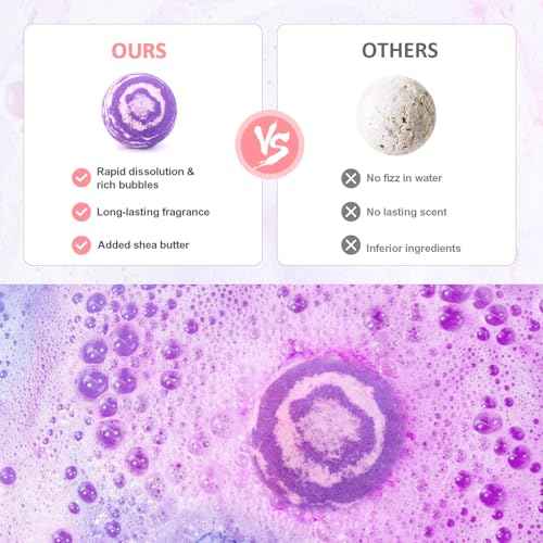 Bath Bombs for Women Gift Set - 4 Large Bath Bombs + 3 Scented Candles + 3 Hand Lotions, Handmade Moisturizing SPA Gift Baskets Fizzy Bath Bomb, Ideal Gift for Mother's Day, Birthday,Valentine's Day