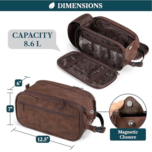 PAVILIA Extra Large Toiletry Bag for Men - Water Resistant Dopp Kit