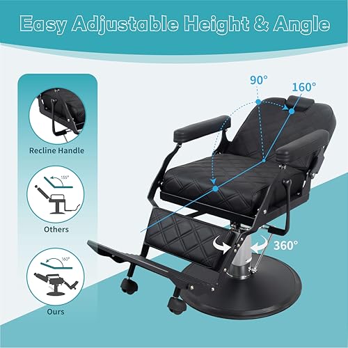 Heavy Duty Barber Chair - 700 LBS Capacity Salon Styling