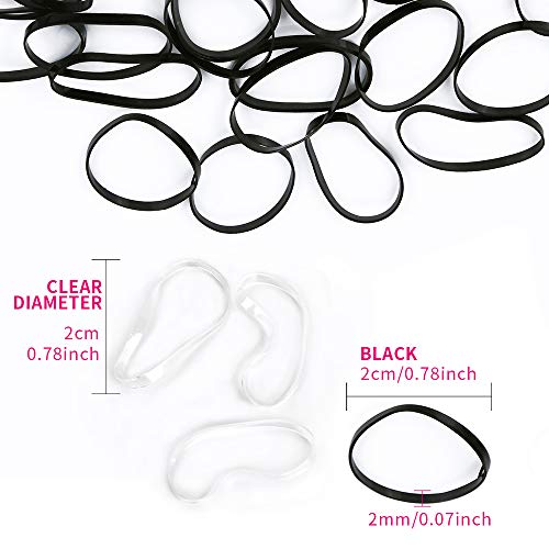 4000 Pcs Clear & Black Mini Hair Elastics for Toddlers & Kids - Strong, Stretchable Ponytail Bands