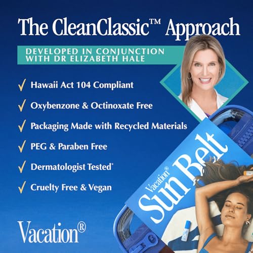 Vacation Sun Belt Sampler, Includes Baby Oil SPF 30, Super Spritz SPF 50 Face Mist, Classic Lotion SPF 30, After Sun Gel,¡°Festival Friendly¡± Fanny Pack
