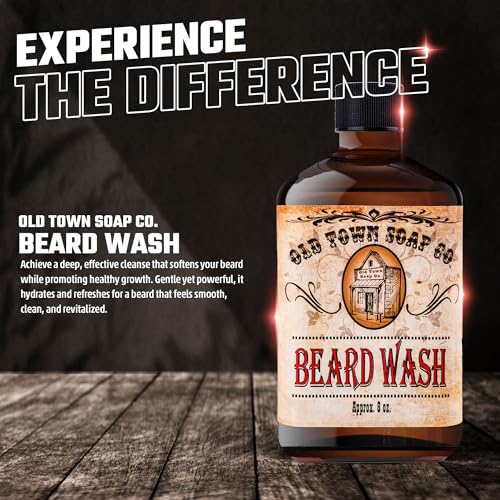 Old Town Soap Co. Beard Wash - Cleansing and Styling Beard Face Wash For Men (8oz)