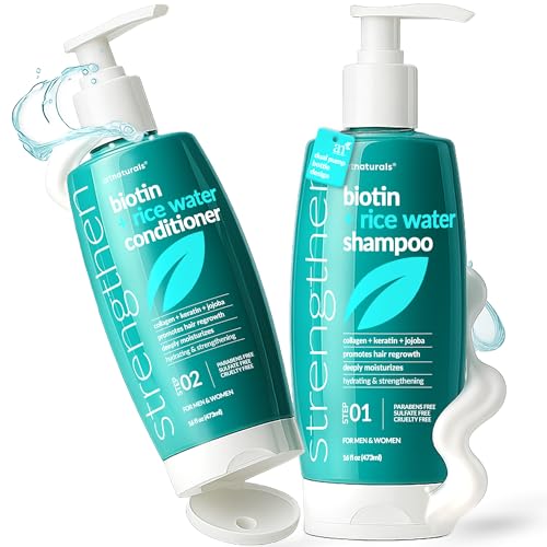 Artnaturals Biotin Rice Water Shampoo & Conditioner Set - 16 Fl Oz