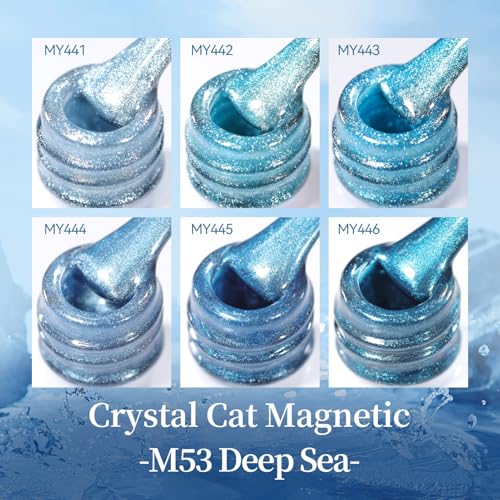 Born Pretty Deep Sea Blue Cat Magnetic Eye Gel Nail Polish Set – 6x7ml Glitter