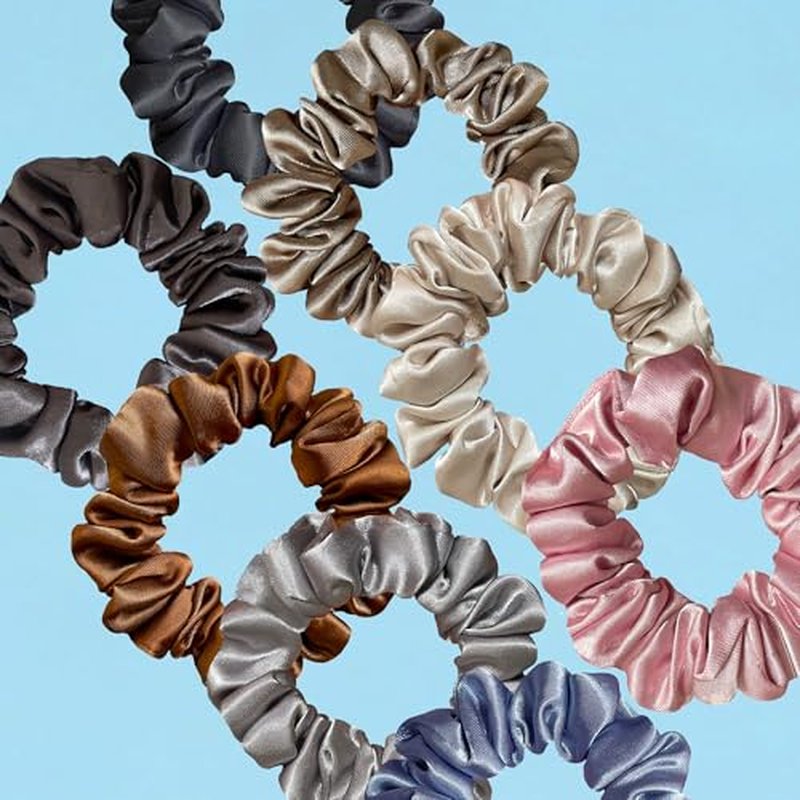 Mebloblo Satin Scrunchies for Women - 8 Pcs No Crease Hair Ties